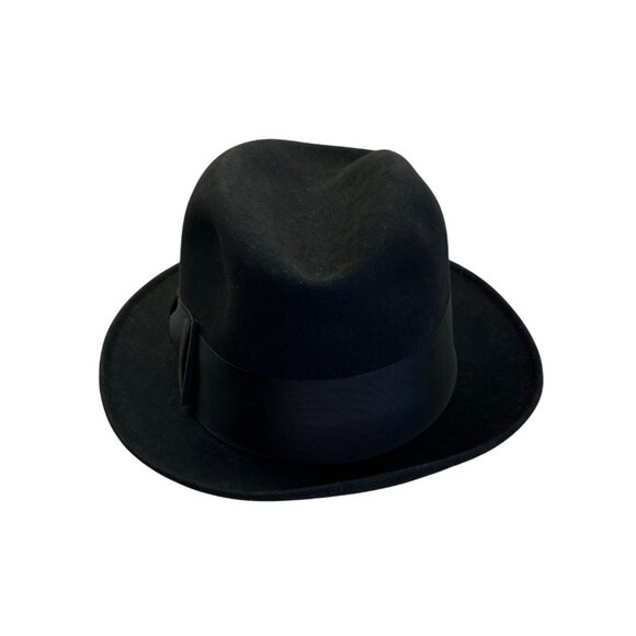 Wormser Men's Black Rain Resistant Homburg Hat Grosgrain Ribbon Band One Size - Picture 6 of 14